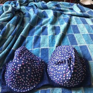 Navy Polka Dot Bra